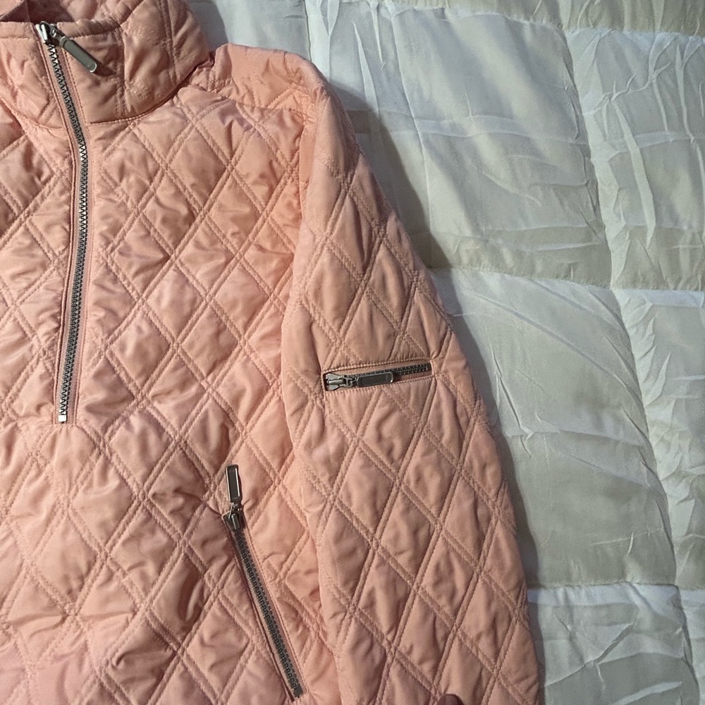Sundance Jacket Womens Pullover Quilted Puffer 3/4 Zip Pockets blush pink small - Picture 5 of 8